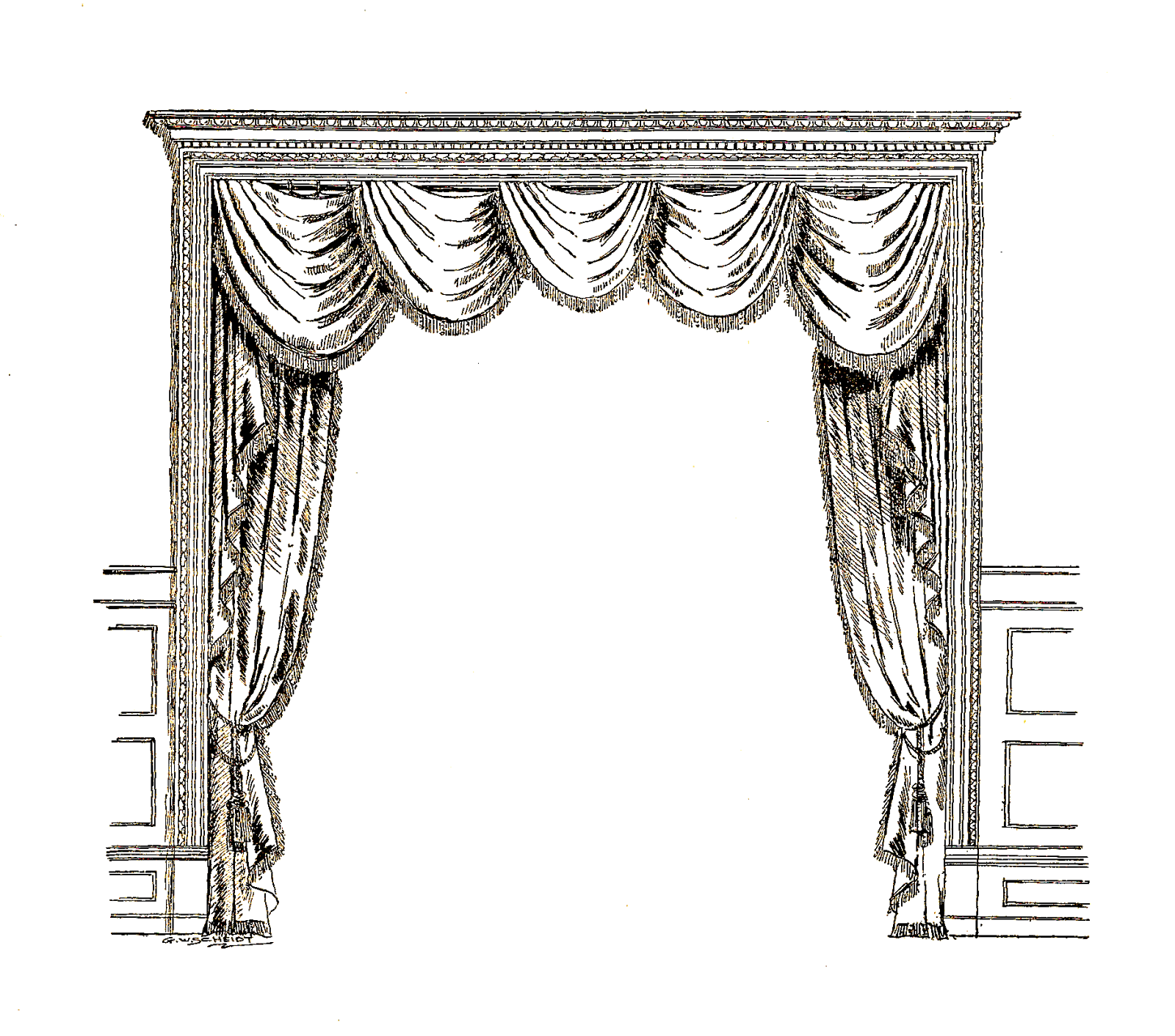 Open Door With Curtains