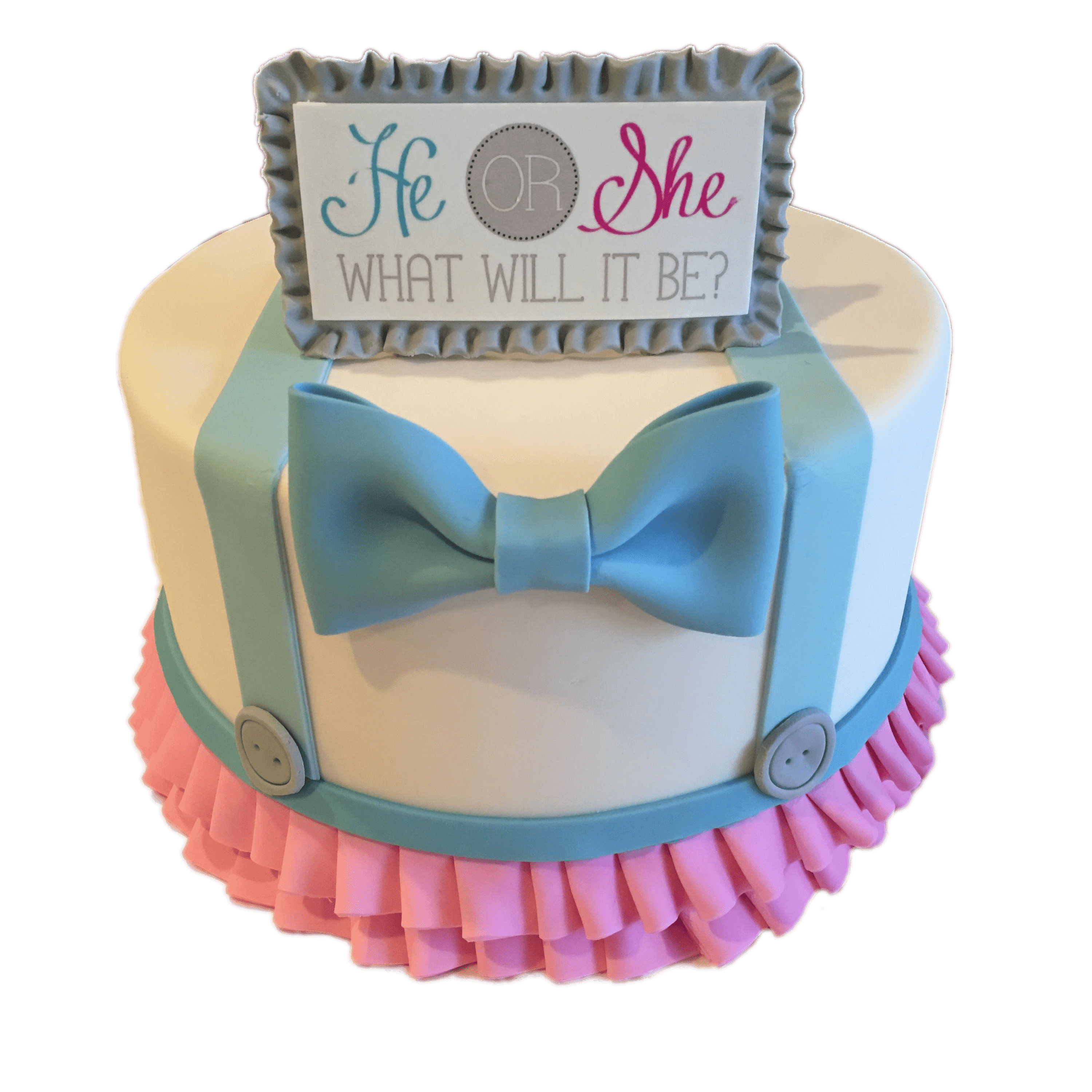Gender Revealing Cake Bow Tie