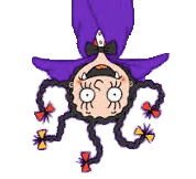 Mona the Vampire Hanging Upside Down