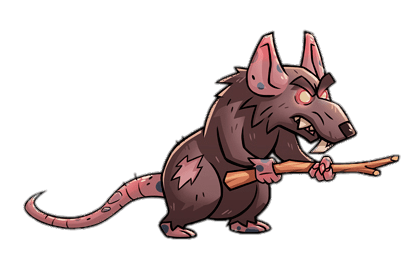 Almost A Hero Character Rat Holding A Stick