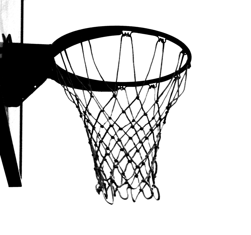 Black and White Basketball Hoop