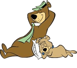 Yogi Bear and Boo Boo Bear Sleeping