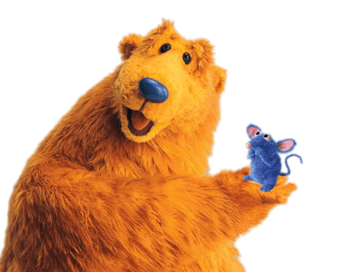 Bear In the Big Blue House Holding Tutter on His Hand