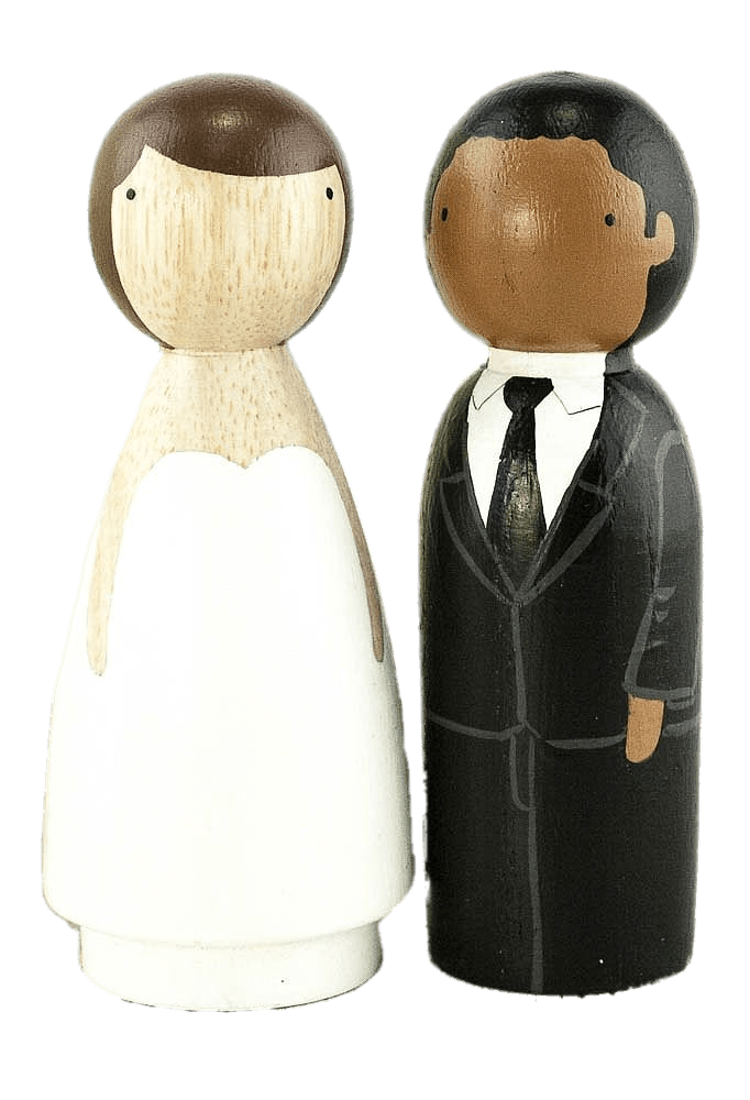 Wooden Wedding Figurine