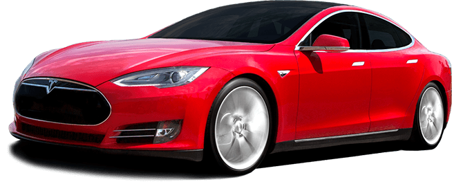 Tesla Sedan Red