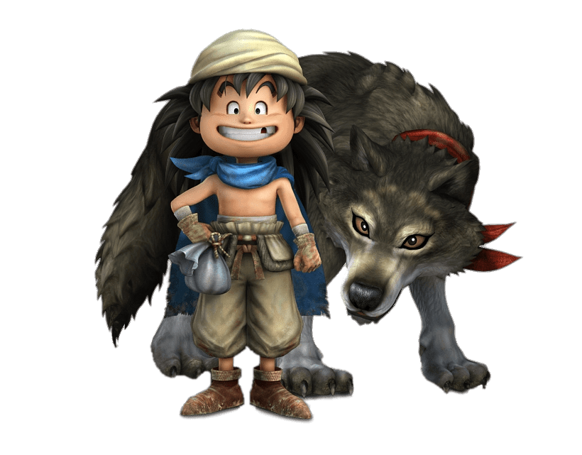 Dragon Quest (Dragon Warrior) characters Ruff and Gabo the Wolf