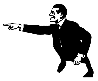 Vintage Man Pointing Finger