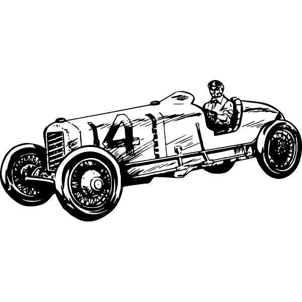 Vintage Racing Car Drawing