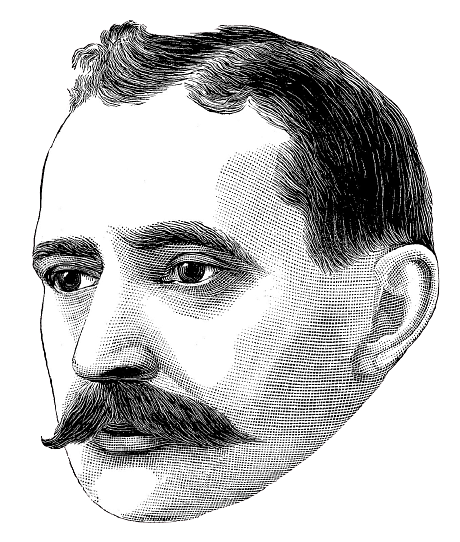 Victorian Man Face Closeup