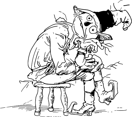 Halloween Twisted Scarecrow on a Stool