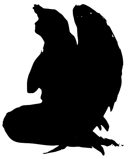 Silhouette of Seated Angel
