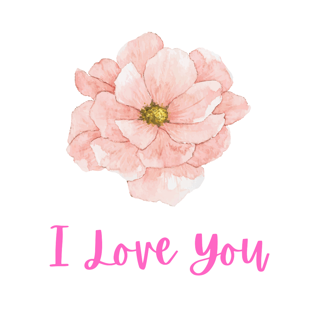 I Love You Vintage Rose Flower