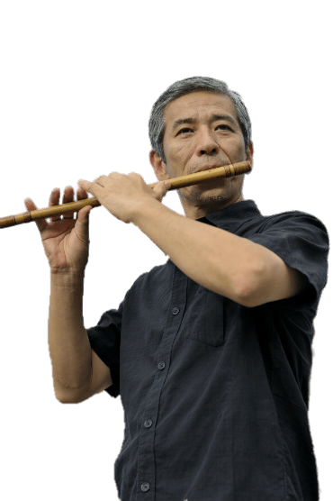 Musician Playing the Shinobue Flute