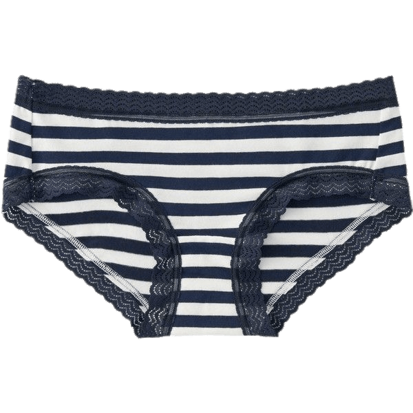 Blue and White Striped Panties
