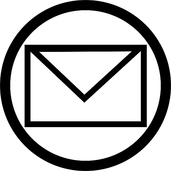 White Envelope in Round Background