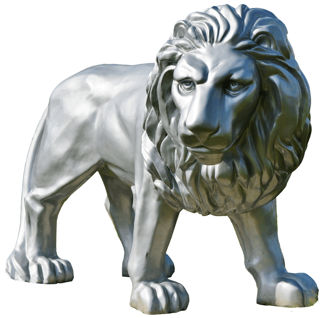 Silver Lion Statue