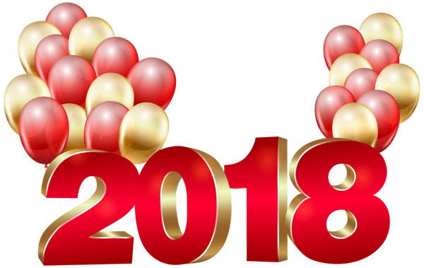 Happy New Year 2018 With Balloons