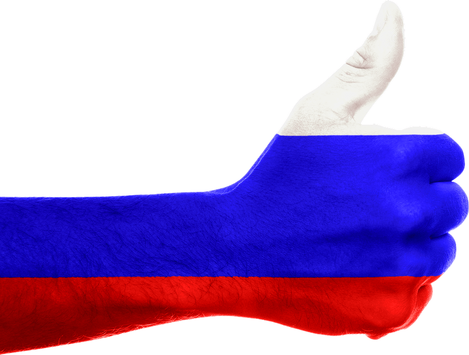 Hand Russian Flag