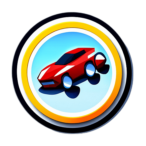 Games - Racing, Minimalist App Icon - Circle Icon Bevel Border