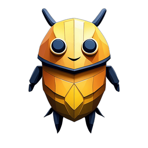 Beetle, Children'S Cartoon Animation Style -  Full Body, Single View, No Shadow