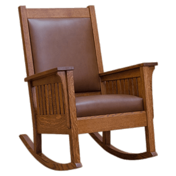 Rocking Chair With Leather Seating