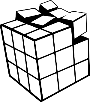 Black and White Broken Rubik's Cube