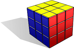 Solved Rubik's Cube with Large Shadow