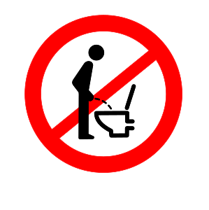 No peeing allowed sign
