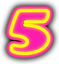 Neon Number 5