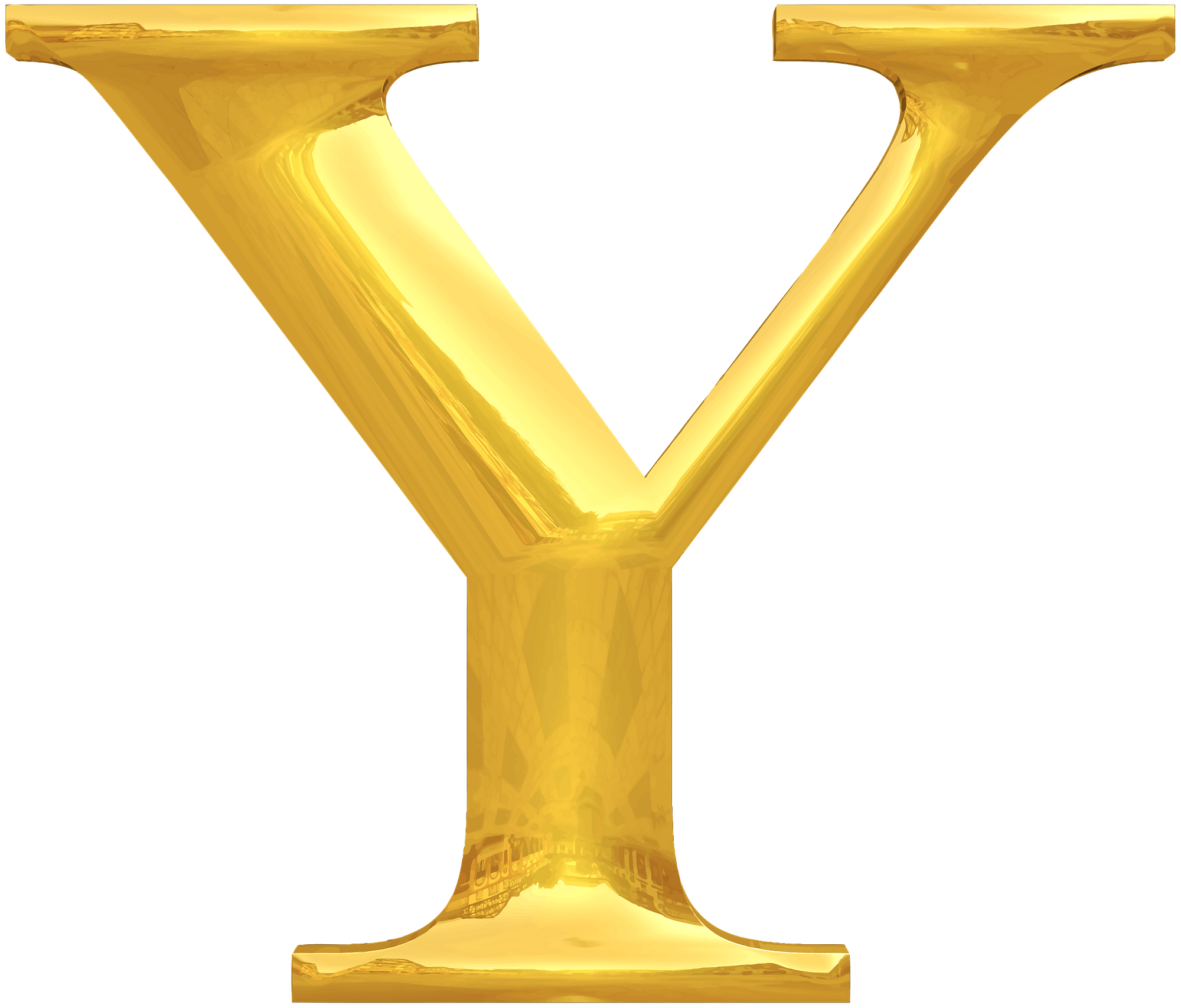 Gold Typography Letter Y