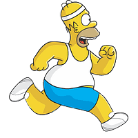 Homer Simpson working out