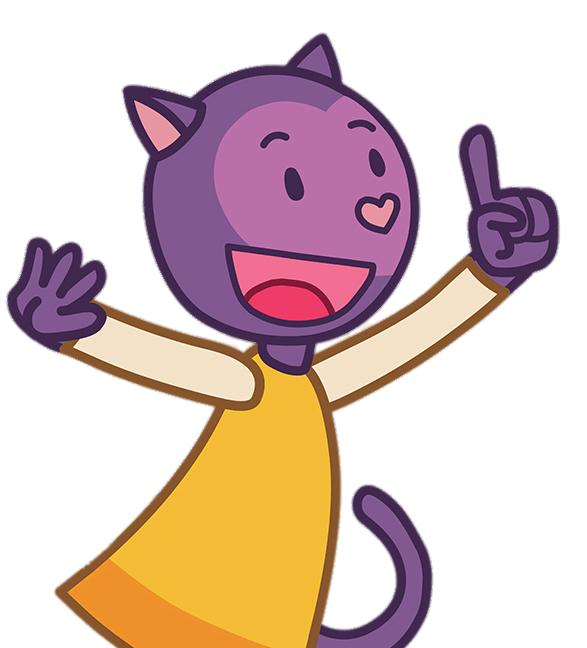 Misha the Purple Cat Finger Up