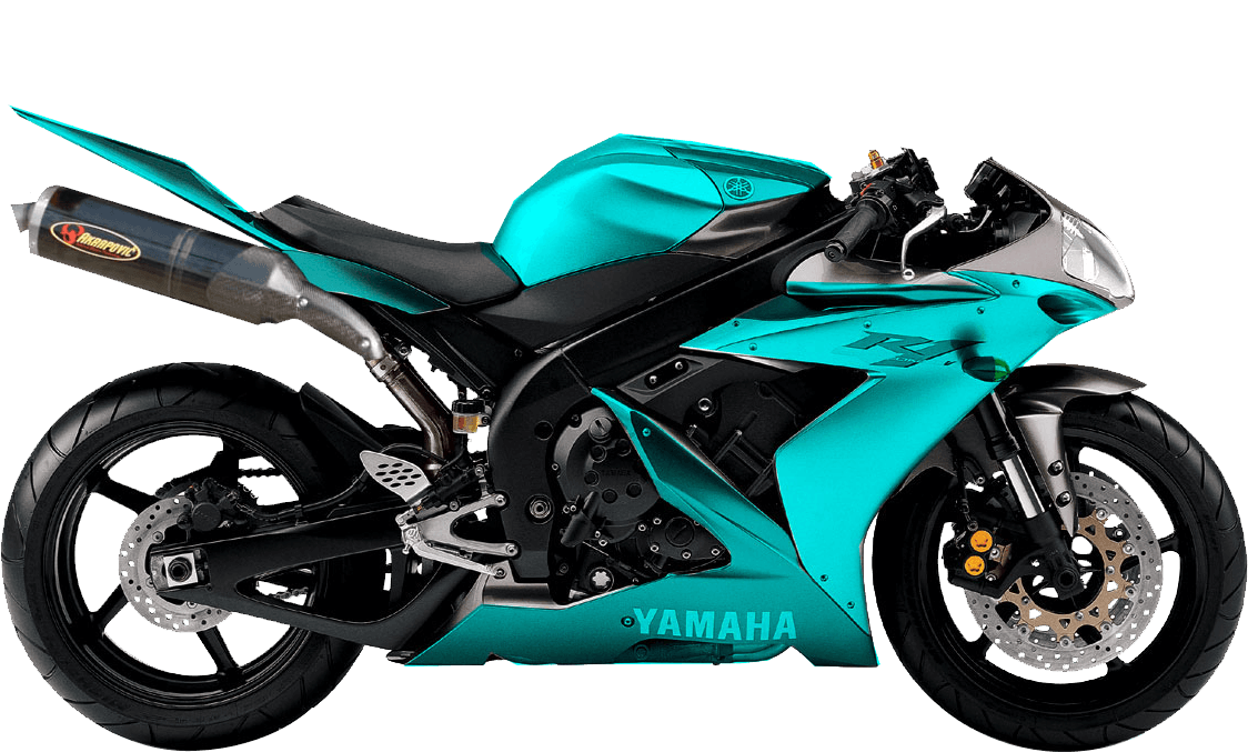 Cyan Green Blue Yamaha Motorcycle
