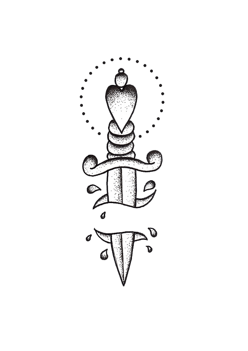 Knife Heart Tattoo