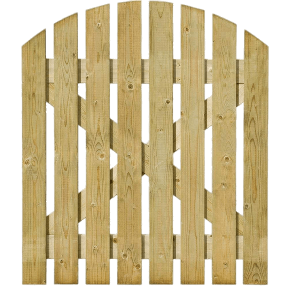 Round Top Light Wooden Gate