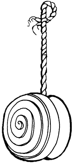 Yo Yo Toy Black and White Drawing