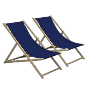 Set Of Blue Deckchairs