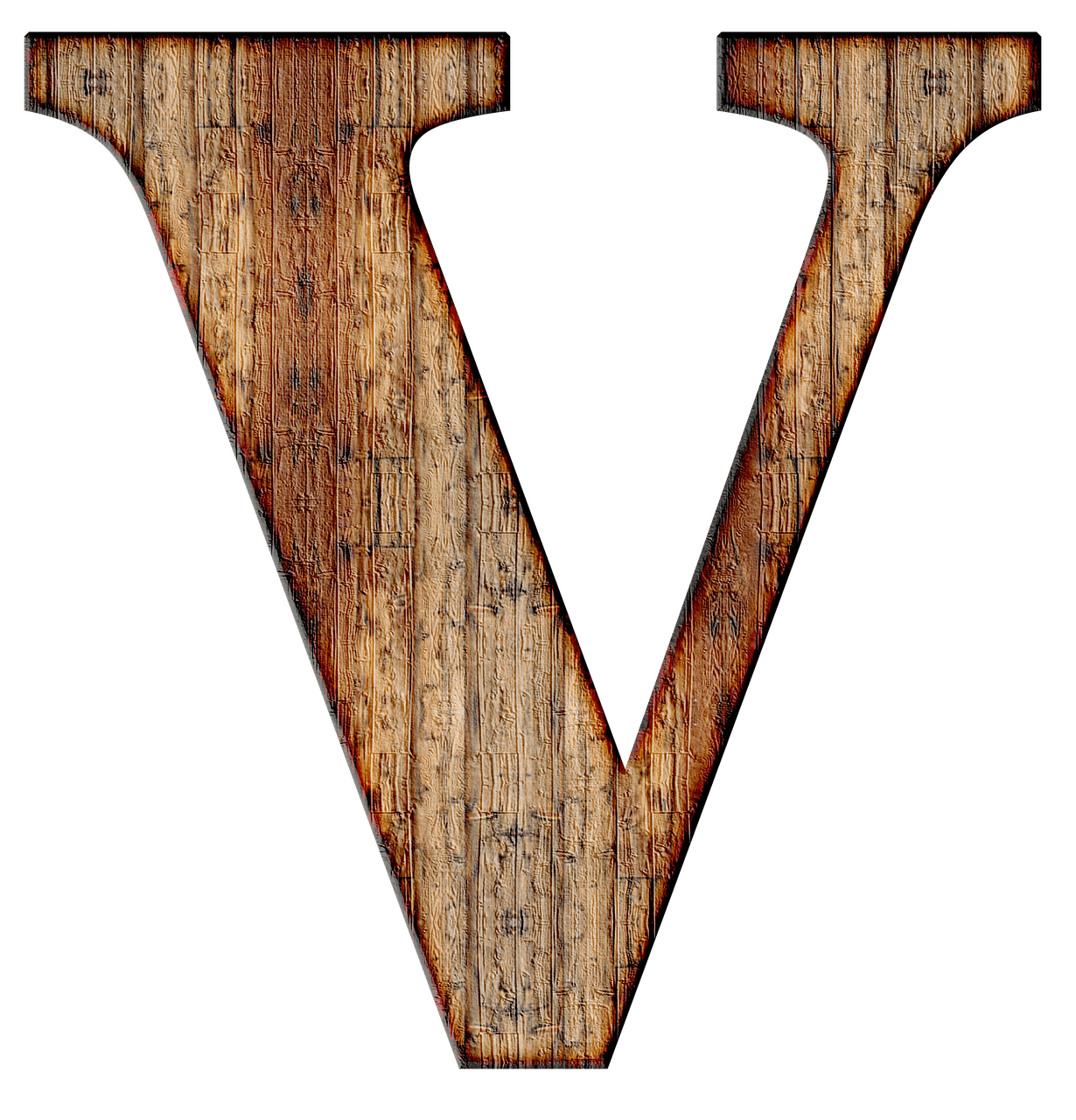 Wooden Capital Letter V