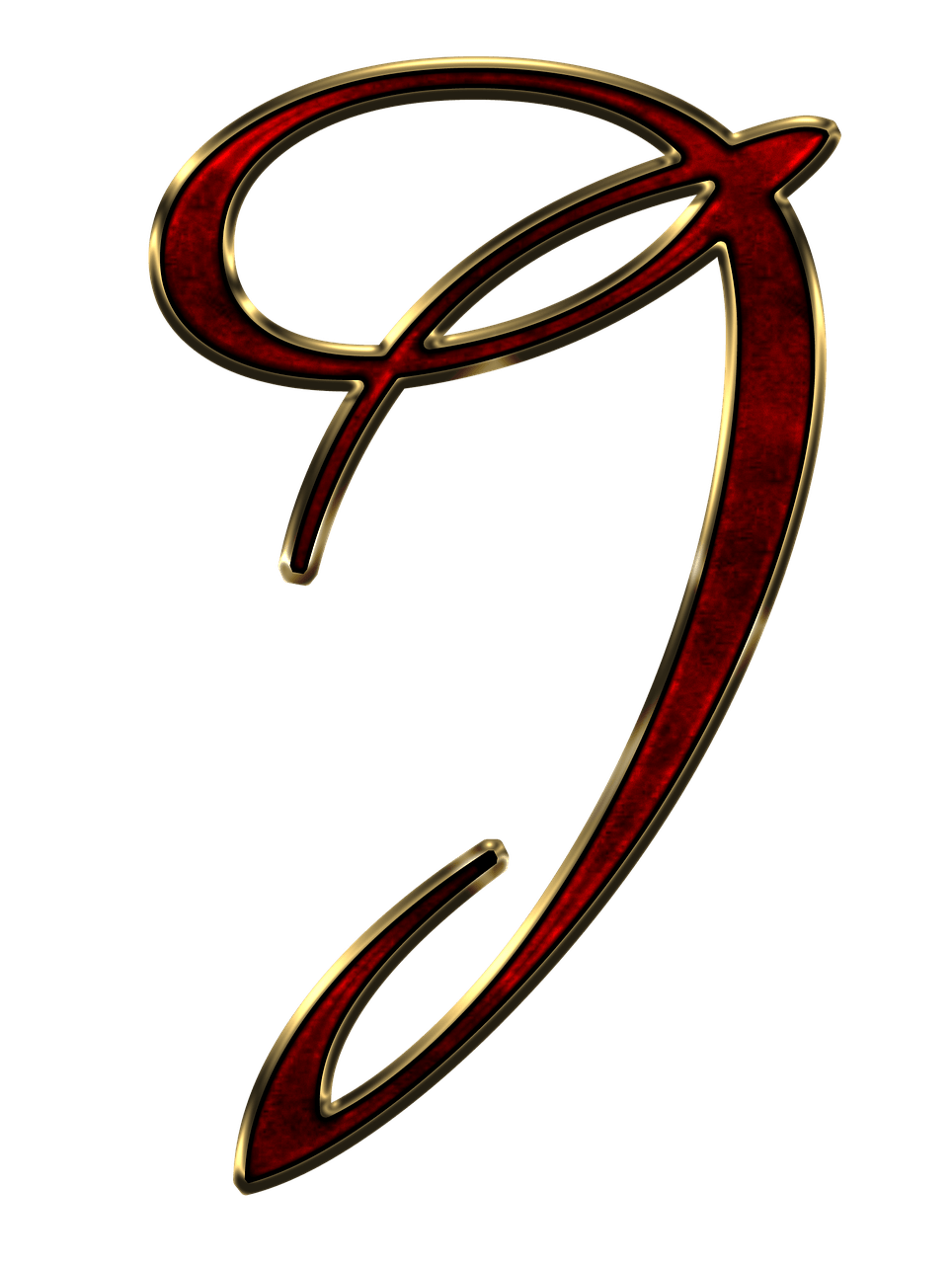 Capital Letter J Red