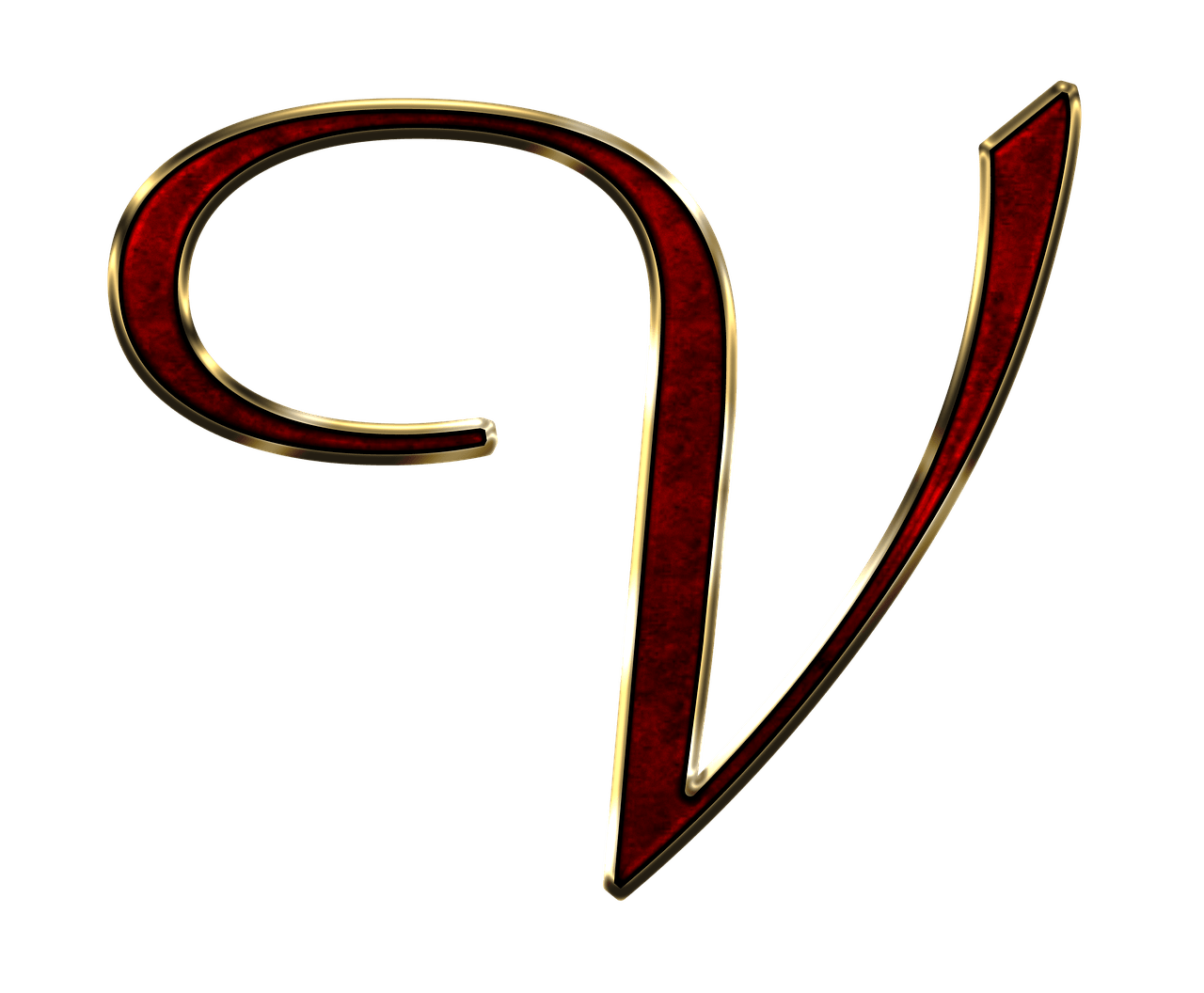 Capital Letter V Red