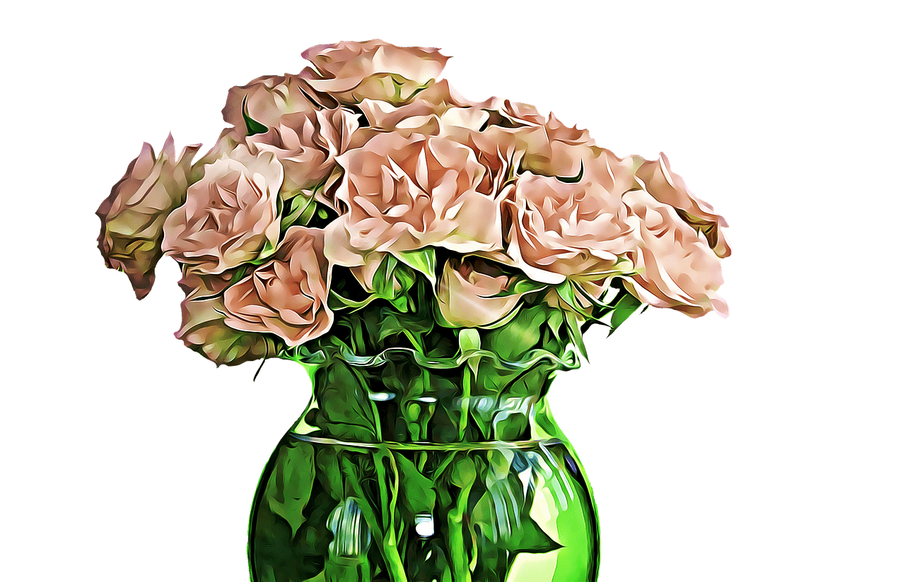 Flowers In Vase Drawing