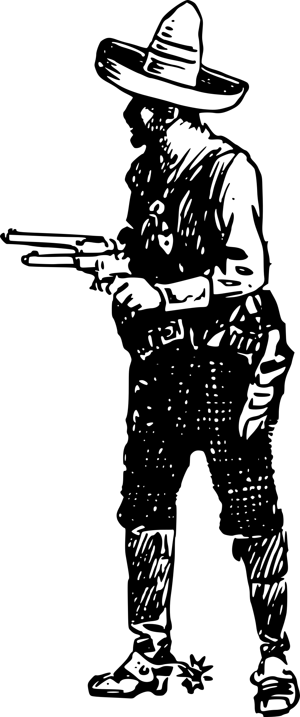 Vintage Cowboy Clipart With Guns