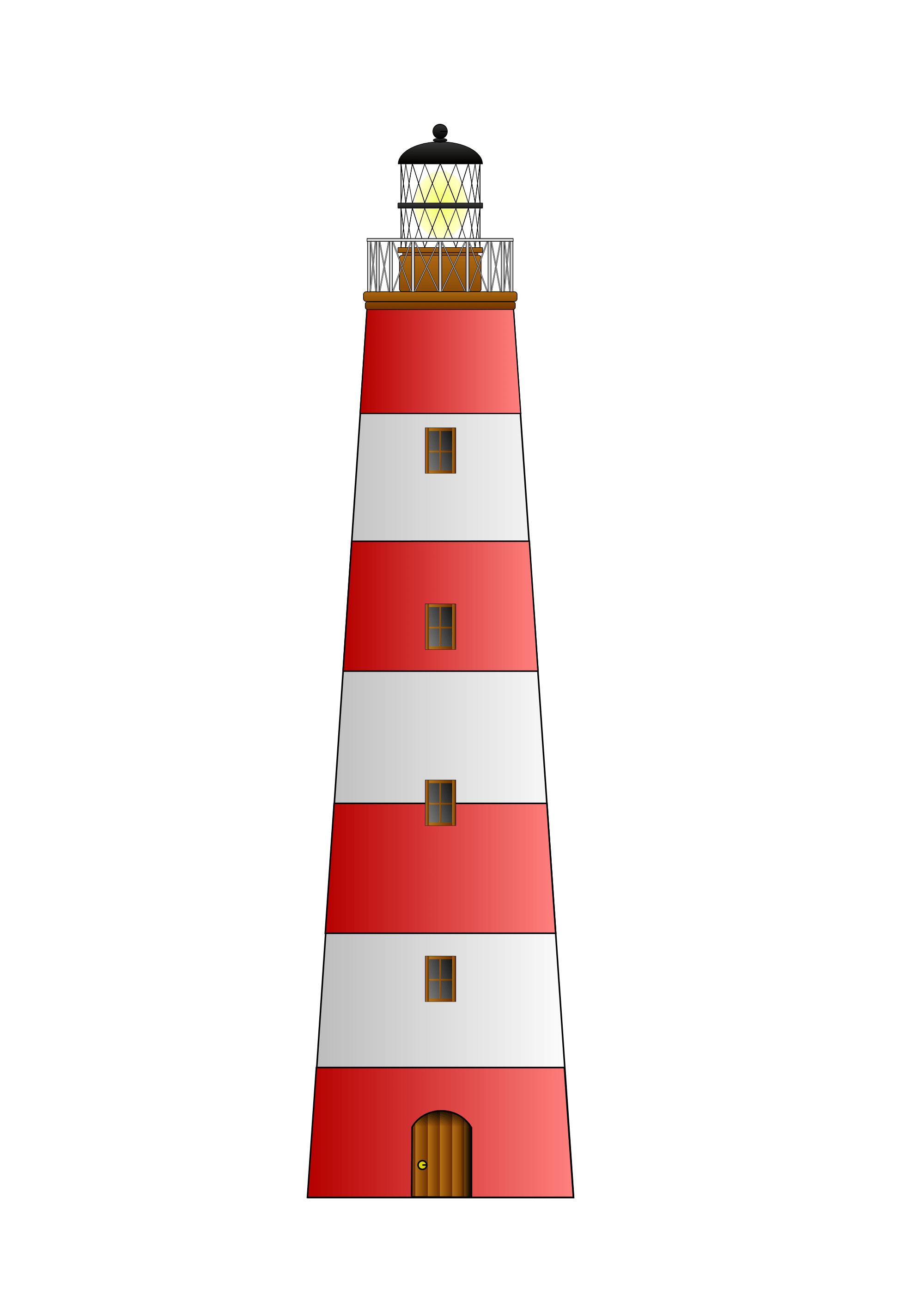 Red White Lighthouse Clipart