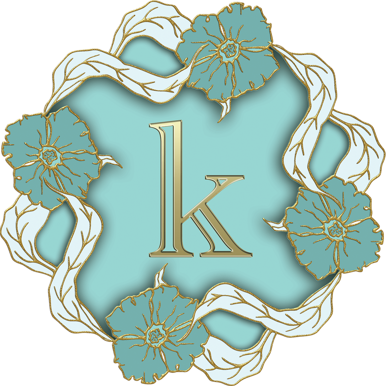 Flower Theme Small Letter K