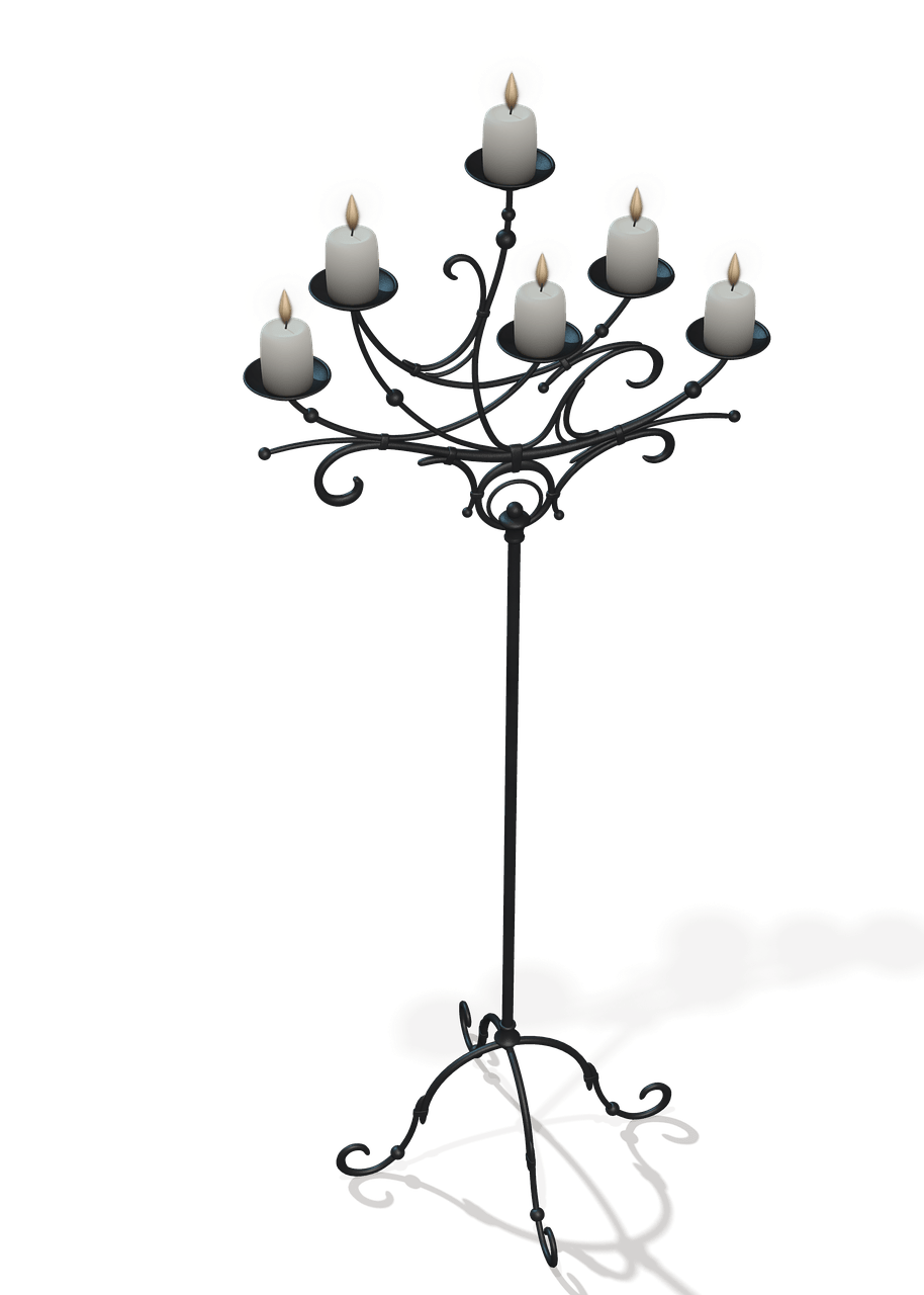 Candles on Black Stand