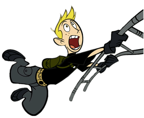 Ron Stoppable Hanging on A Rope Ladder