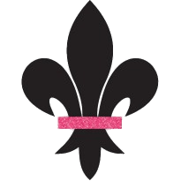 Black Fleur De Lis With Pink Detail