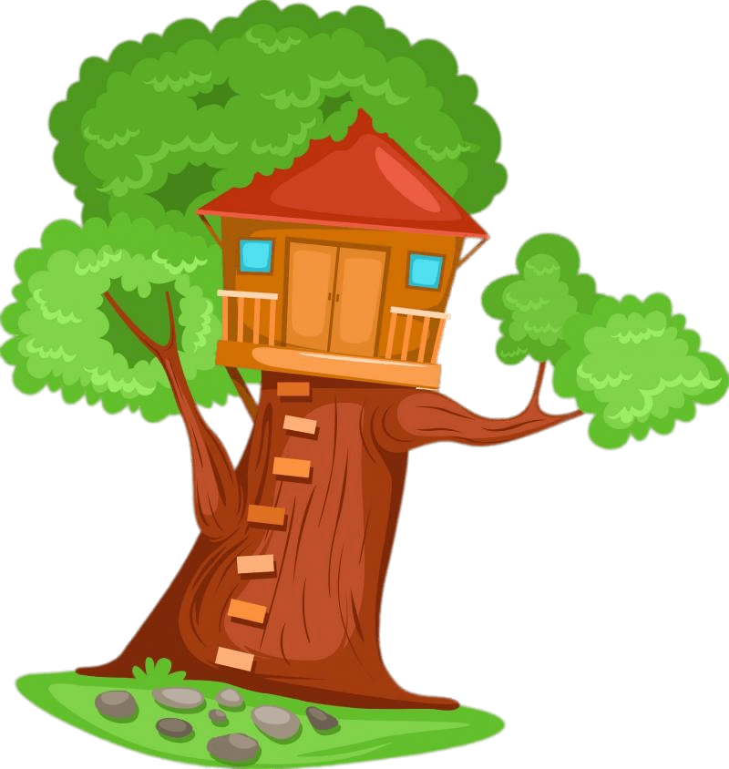 Treehouse With Red Roof