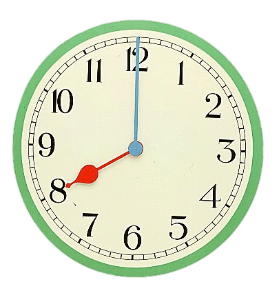 Eight O'clock Coloured Clock