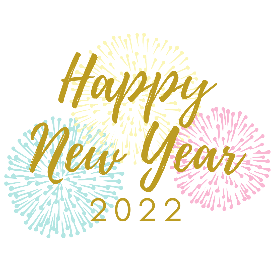 Happy New Year 2022 Fireworks Background Greeting Card